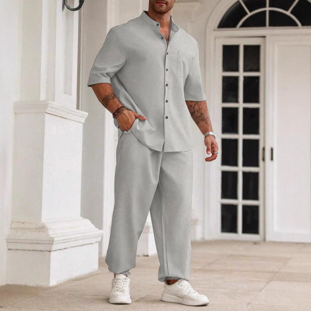 Men’s Casual Linen Blend Set for Effortless Style Rebooters mens 2 piece set
