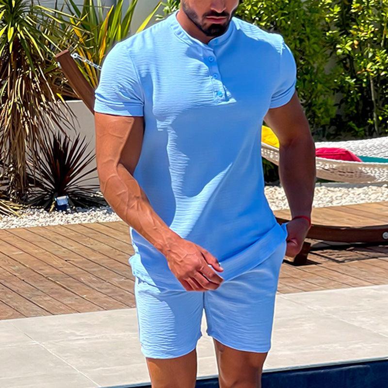 Men’s Casual Summer Set with Breathable Cotton Linen Fabric Rebooters mens 2 piece set