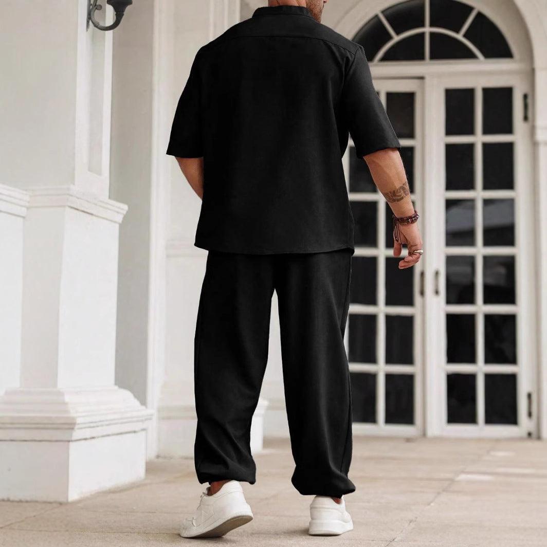 Men’s Casual Linen Blend Set for Effortless Style Rebooters mens 2 piece set