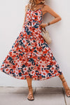 Vibrant Bella Floral Tiered Midi Dress for Summer Fun - Rebooters -Women's Dresses