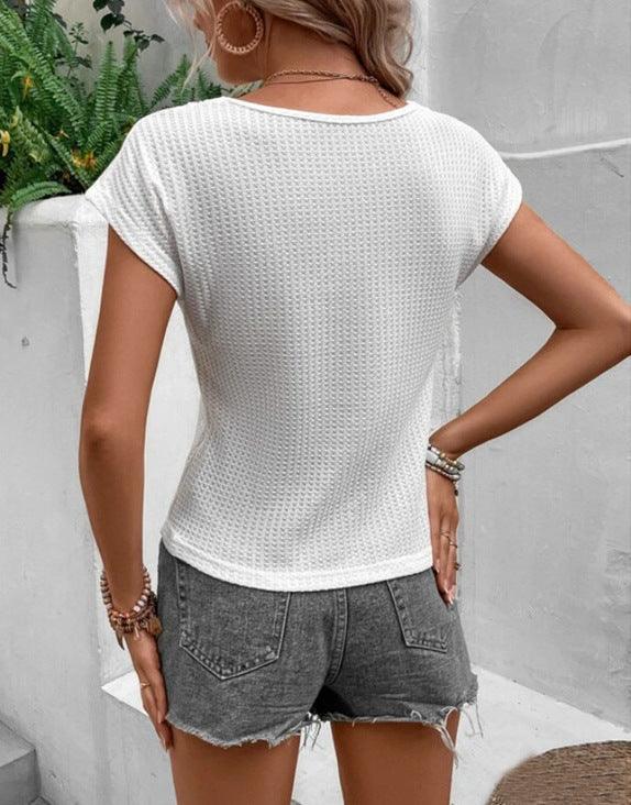 Elegant V-Neck Shirt Top for Women - Casual Chic Style Rebooters Womens Shirts