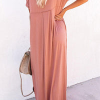 Evelyn Timeless Loose-Fitting Solid Maxi Dress with Flowing Shape for Comfort Rebooters Maxi Women's Dresses