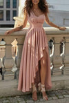 Alicia Elegant Draped High-Low Wrap Dress for Any Occasion Rebooters Maxi Women's Dresses
