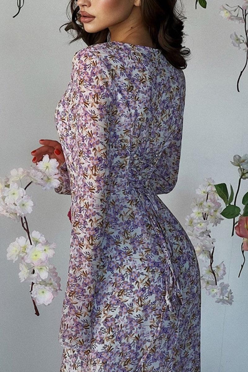 Nellie Petal Whisper Maxi Dress Elegant Floral Gown - Rebooters -Women's Dresses
