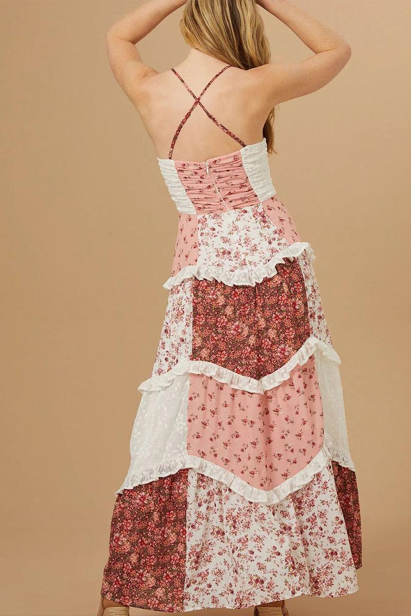 Gracie Boho Patchwork Maxi Dress for Romantic Style Rebooters Maxi Women's Dresses