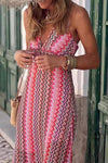 Nova Zag Knit Maxi Dress with Side Slit for Boho Vacation - Rebooters -Women's Dresses