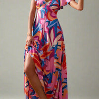 Hallie Floral V-Neck Maxi Dress with Flowing Silhouette and Soft Elegance Rebooters Maxi Women's Dresses