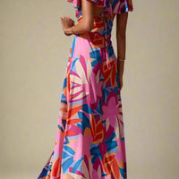 Hallie Floral V-Neck Maxi Dress with Flowing Silhouette and Soft Elegance Rebooters Maxi Women's Dresses