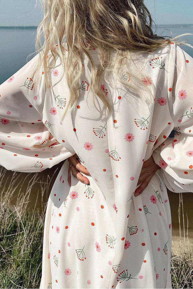 Scarlett Flowing V-neck Chiffon Dress with Adjustable Waist Tie for Elegant Beachwear - Rebooters -Women's Dresses