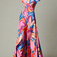 Hallie Floral V-Neck Maxi Dress with Flowing Silhouette and Soft Elegance Rebooters Maxi Women's Dresses