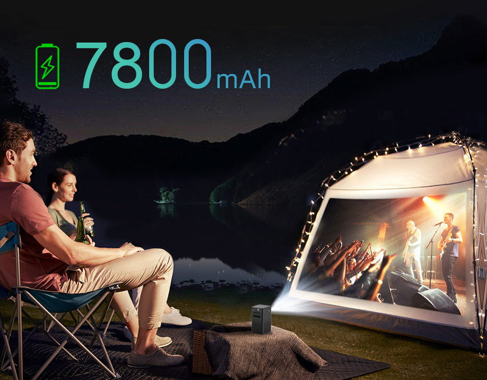 Portable P20 3D 4K Smart DLP Projector – Native 1080P, Android 9.0, 150-Inch Display - Rebooters