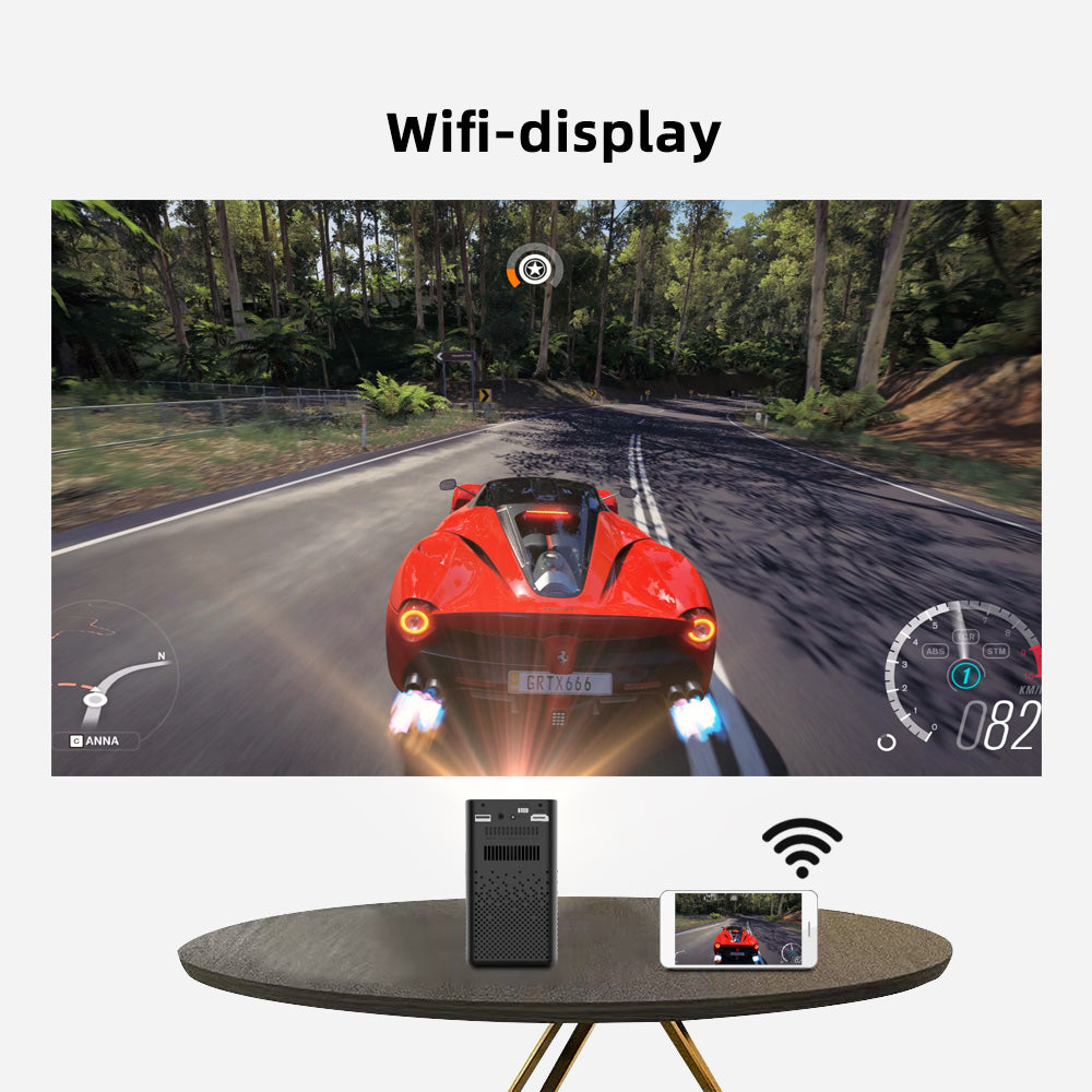 Portable P20 3D 4K Smart DLP Projector – Native 1080P, Android 9.0, 150-Inch Display - Rebooters