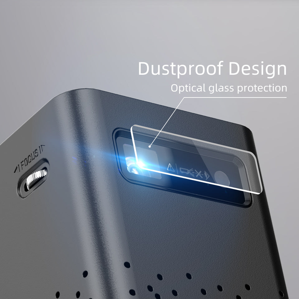 Portable P20 3D 4K Smart DLP Projector – Native 1080P, Android 9.0, 150-Inch Display - Rebooters