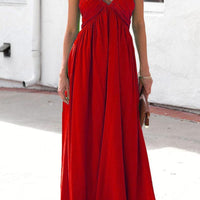 Florence Ruched Maxi Dress with Graceful Cowl Neck and Flowing Skirt for Elegant Occasions Rebooters Maxi Women's Dresses