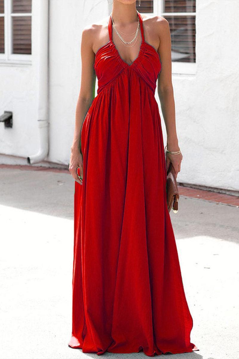 Florence Ruched Maxi Dress with Graceful Cowl Neck and Flowing Skirt for Elegant Occasions Rebooters Maxi Women's Dresses