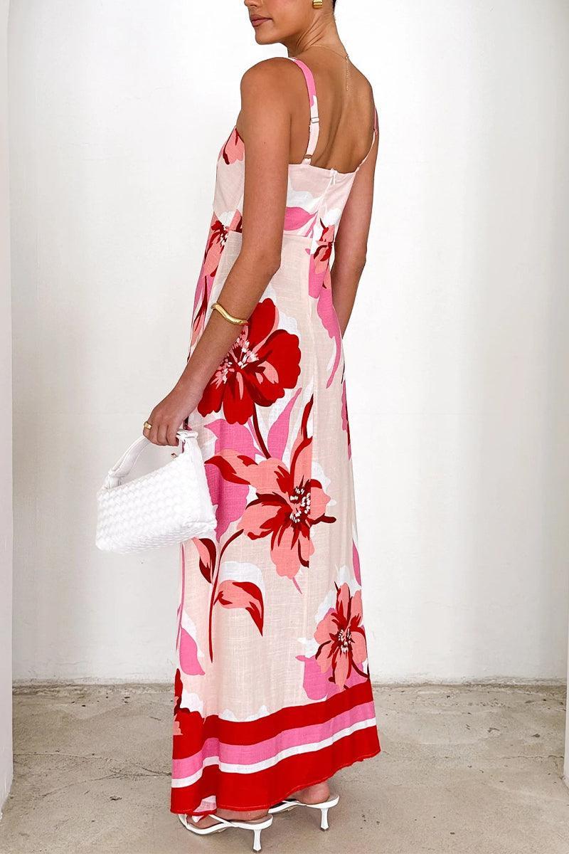 Olivia Floral Print Maxi Dress for Effortless Elegance - Rebooters -Women's Dresses