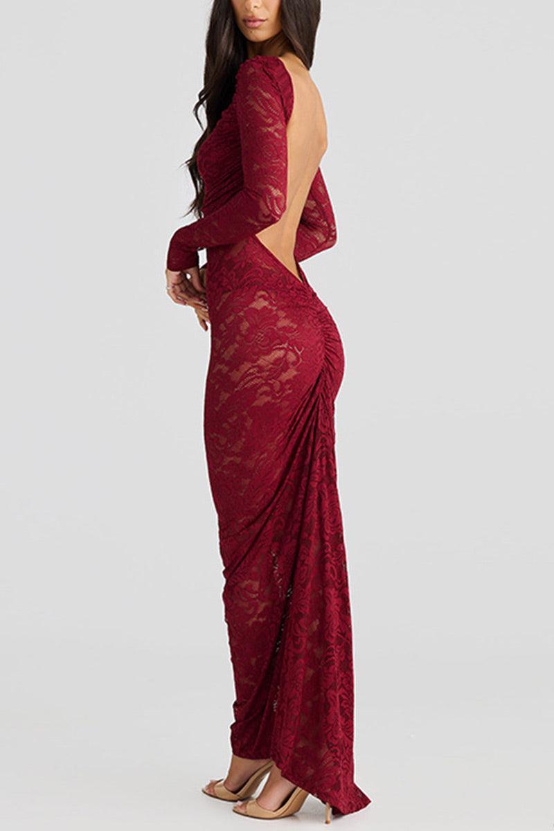 Elegant Iris Lace Backless Maxi Dress for Special Occasions Rebooters Maxi Women's Dresses
