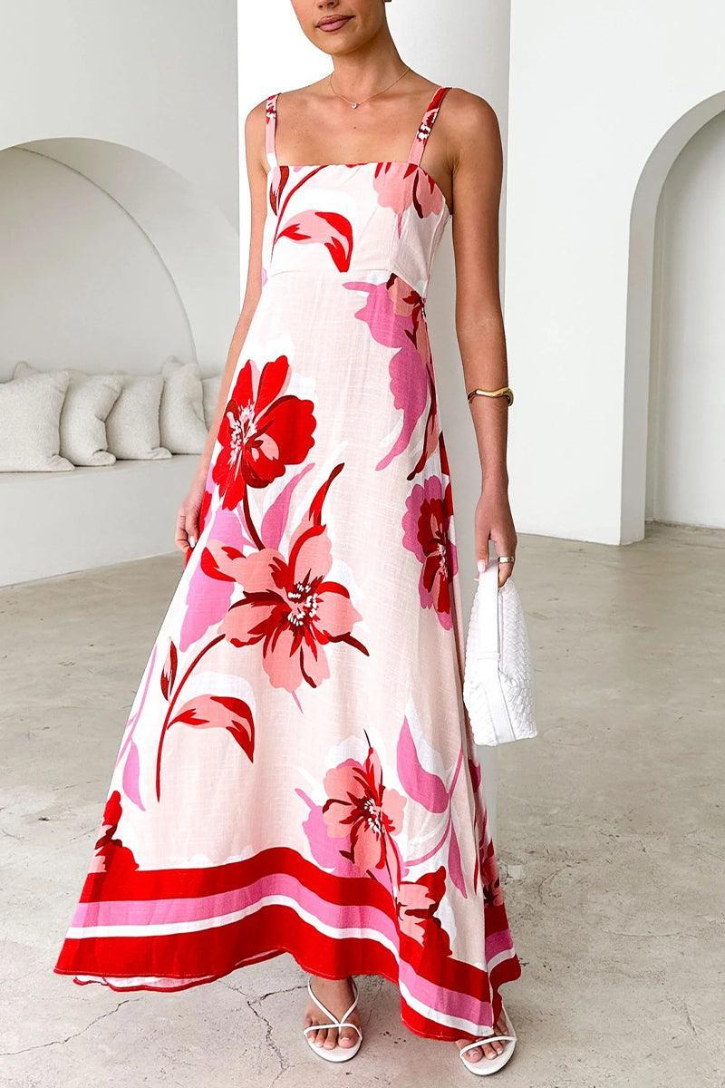 Olivia Floral Print Maxi Dress for Effortless Elegance - Rebooters -Women's Dresses