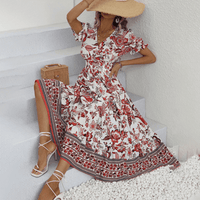 Elegant Kelly Women's Maxi Dress with Flowy Fit and Puff Sleeves Rebooters Maxi Women's Dresses