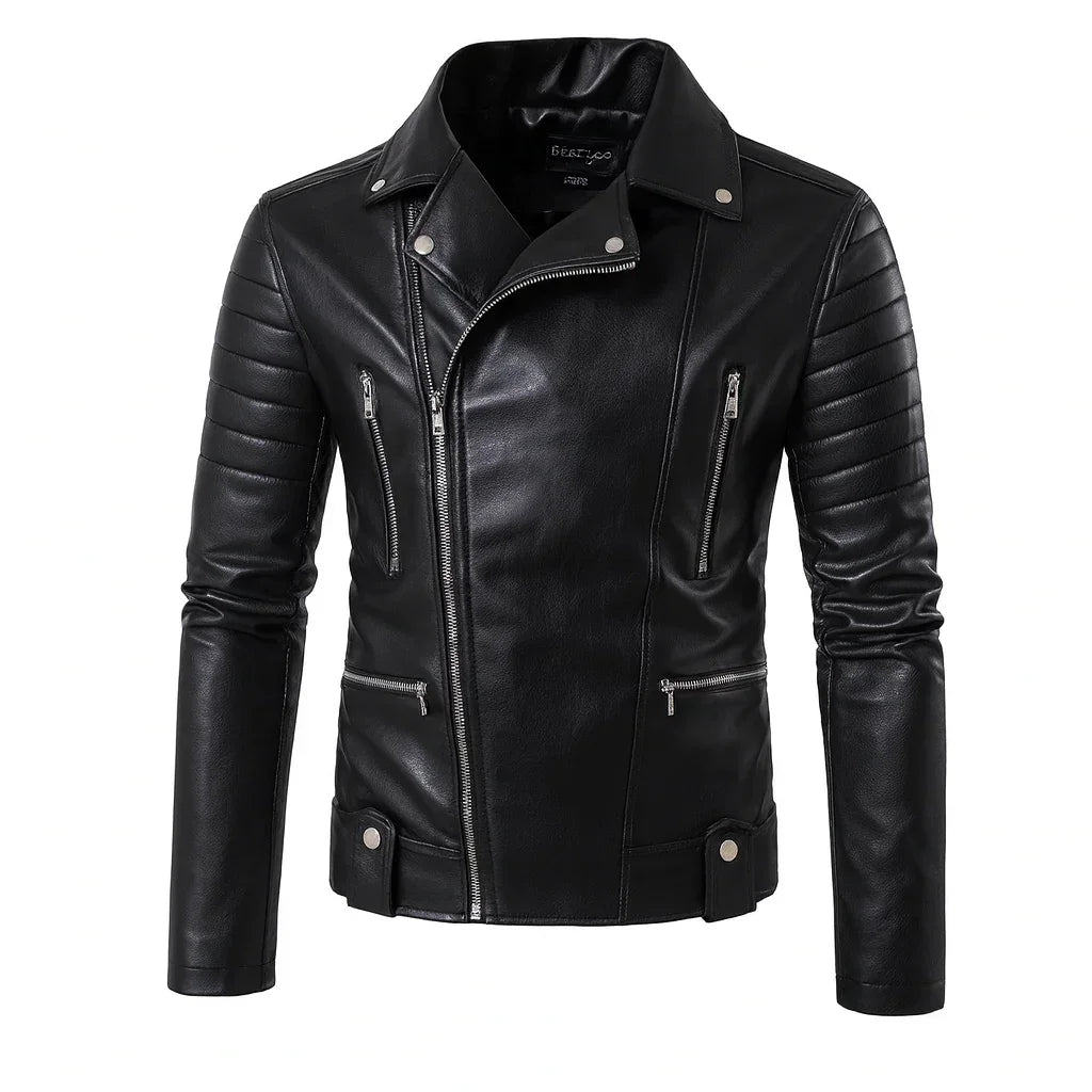 Rider Men’s Black Leather Jacket | Rebooters