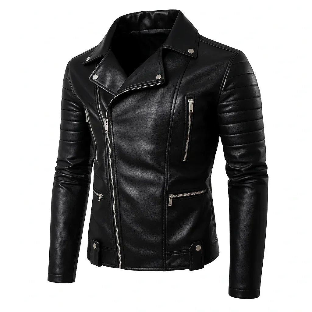 Rider Men’s Black Leather Jacket | Rebooters