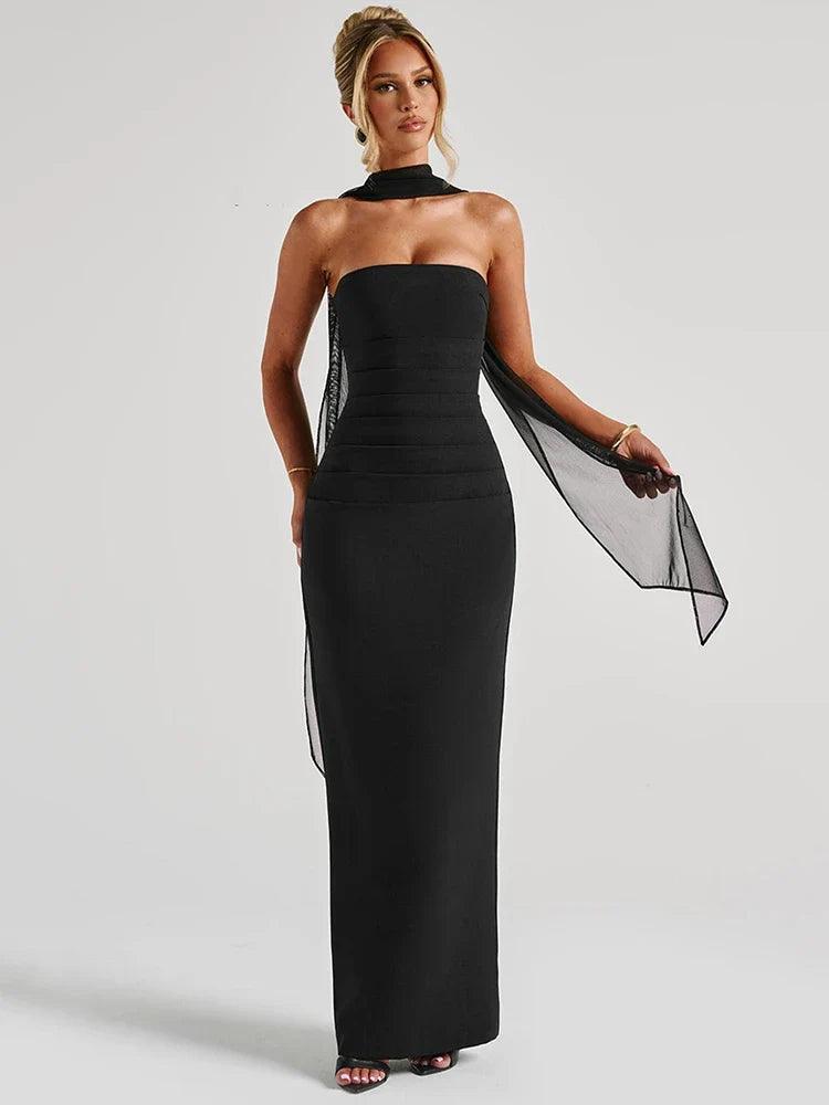Ellison Women's Evening Prom Dress with Halter Detail Rebooters Maxi Women's Dresses