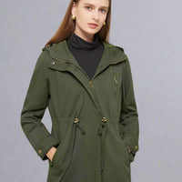Lena Women's Cotton Hooded Trench Coat Stylish Windbreaker - Rebooters