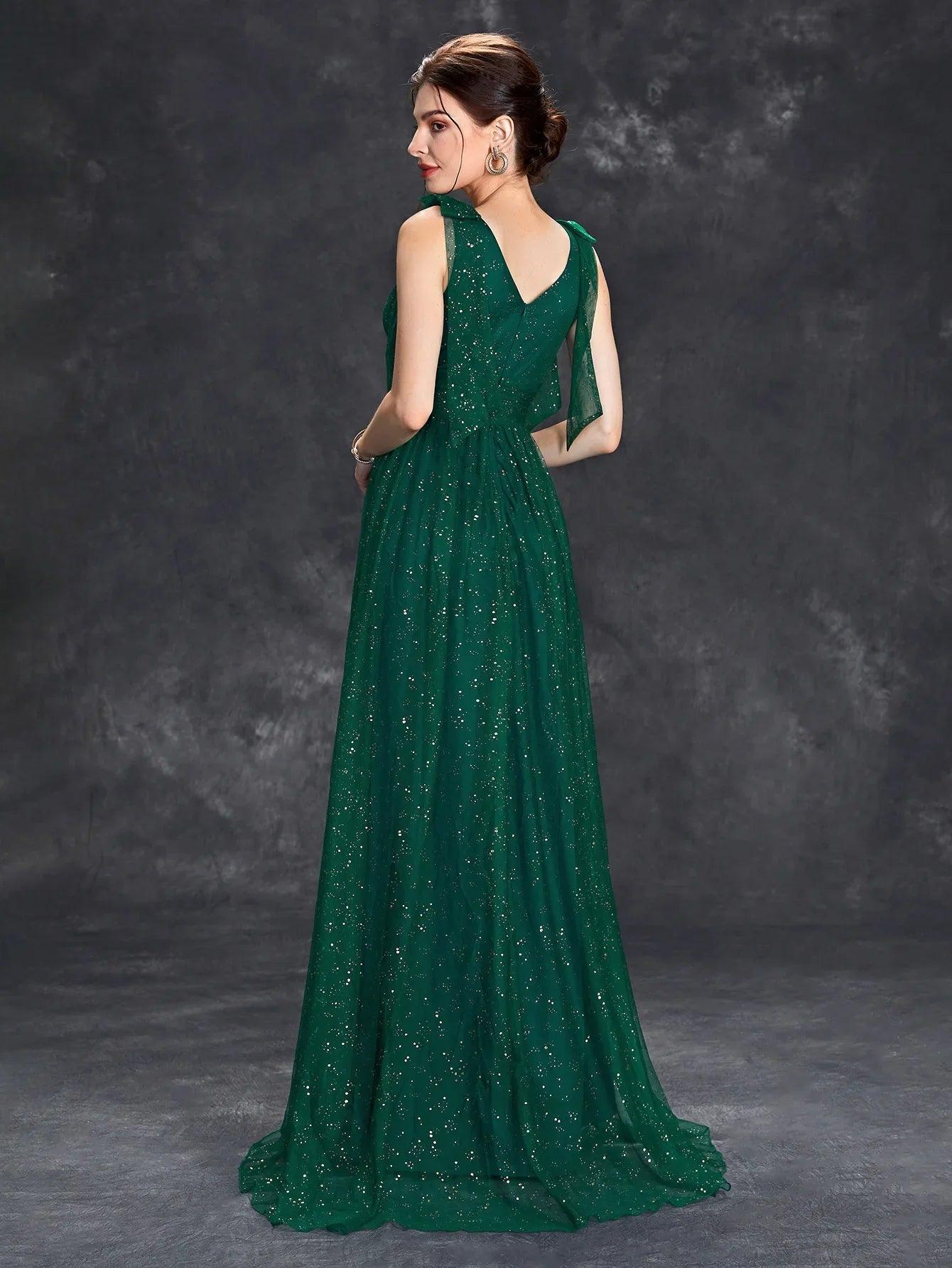 Paloma Women's Evening Gown - Glitter Embellished Design - Rebooters -Women's Dresses