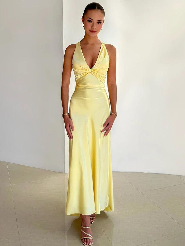 Harlow | Women's Evening Gown with Satin Finish Rebooters Maxi Women's Dresses