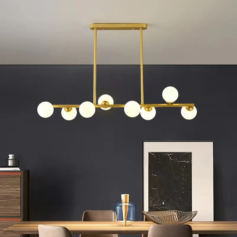 Modern Long Pole Glass Horizontal Chandelier for Elegant Spaces | Rebooters - Rebooters