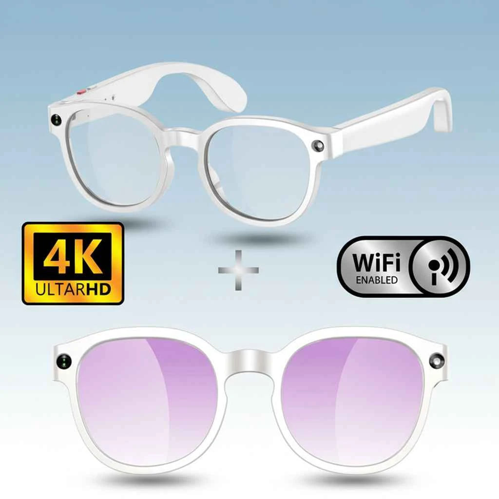 4KHD AI Smart Glasses Photochromic Lens Camera Glasses