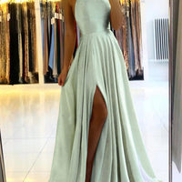 Elegant Malia Women's Evening Prom Gown with High Slit Rebooters Maxi Women's Dresses