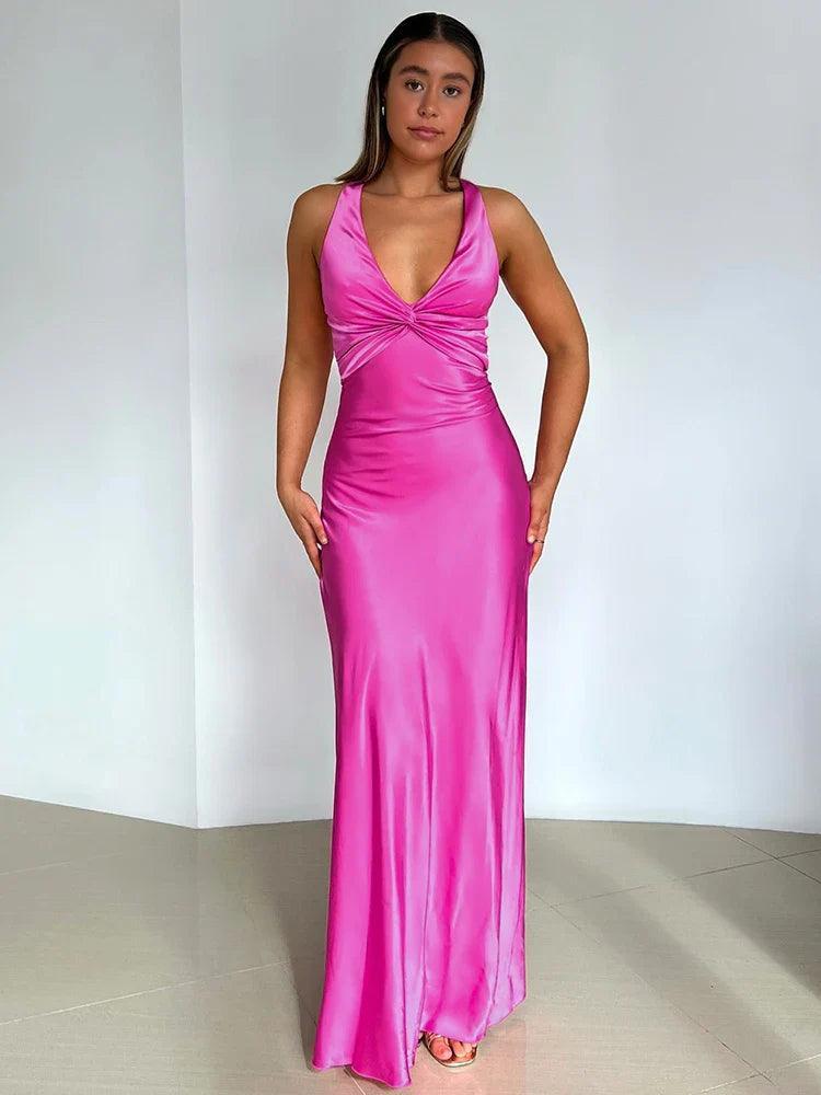 Harlow | Women's Evening Gown with Satin Finish Rebooters Maxi Women's Dresses