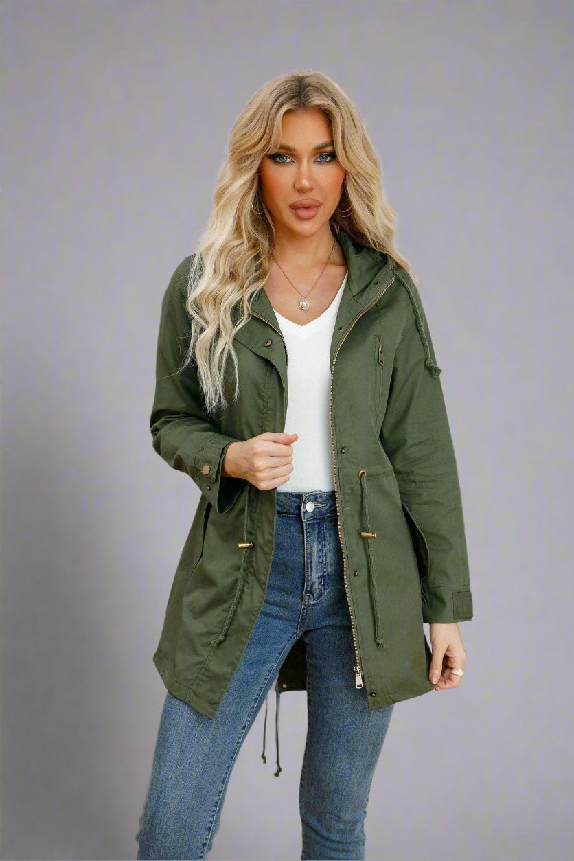 Lena Women's Cotton Hooded Trench Coat Stylish Windbreaker - Rebooters