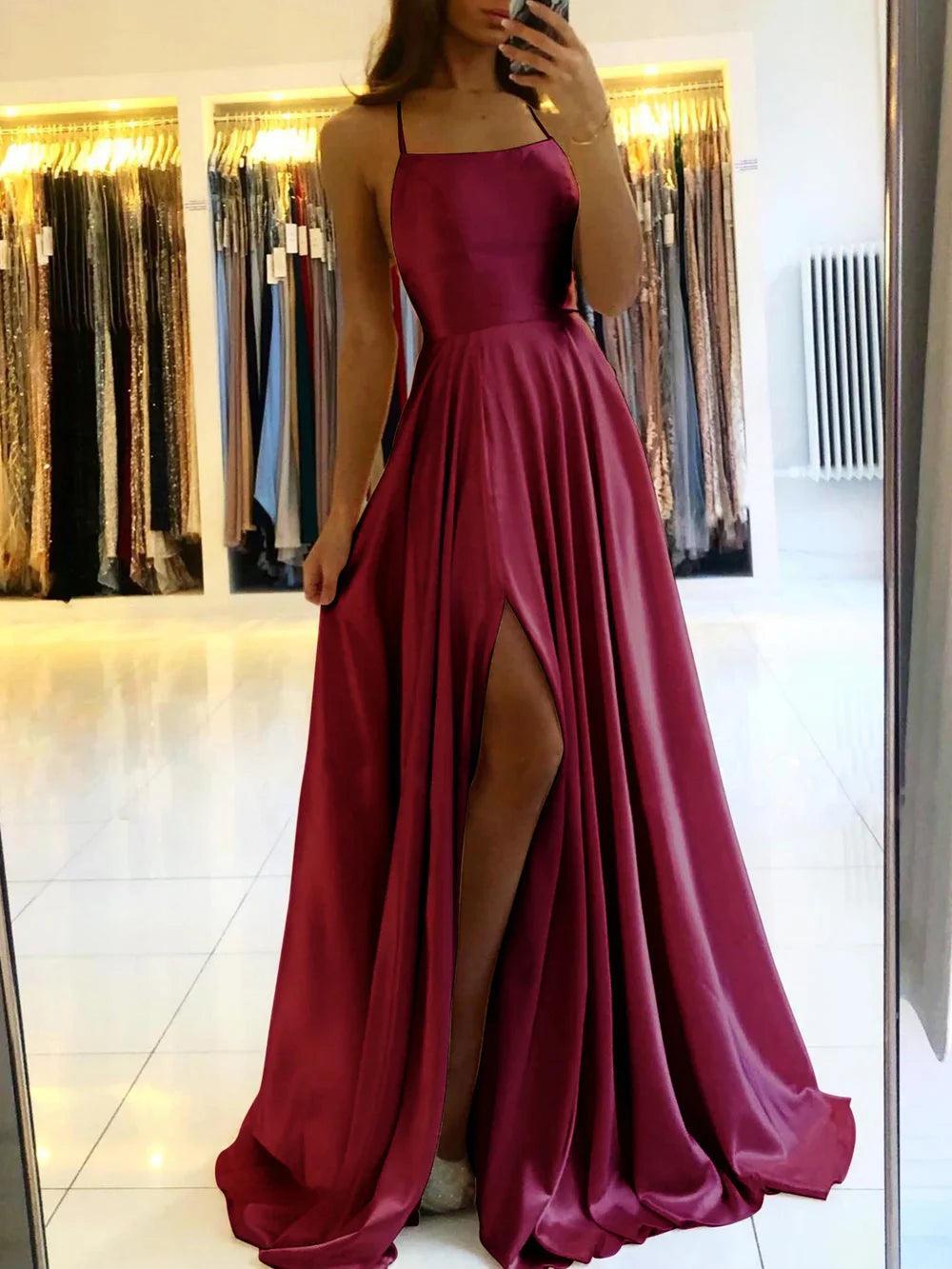 Carmela Women's Evening Prom Gown with High Slit Rebooters Maxi Women's Dresses