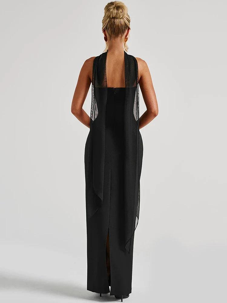 Lorelai Women's Evening Prom Dress with Halter Scarf Detail - Rebooters -Women's Dresses