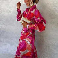 Elegant Nadia Women's Maxi Dress with Floral Print and Tie Rebooters Maxi Women's Dresses