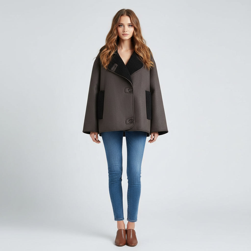 Emery Luxe Jacket - Cozy Faux Leather and Wool Blend - Rebooters