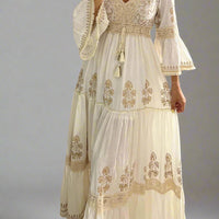 Long Dress Women Summer Boho Lace Dresses Female Beach - Rebooters -Women's Dresses