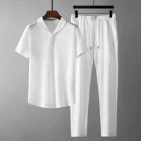 Men's Casual Short-Sleeved Shirt and Trousers Set for Effortless Style Rebooters mens 2 piece set