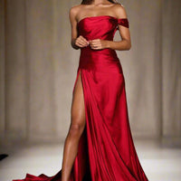Elegant Rosalie Women's Formal Evening Prom Gown with High Slit Rebooters Maxi Women's Dresses