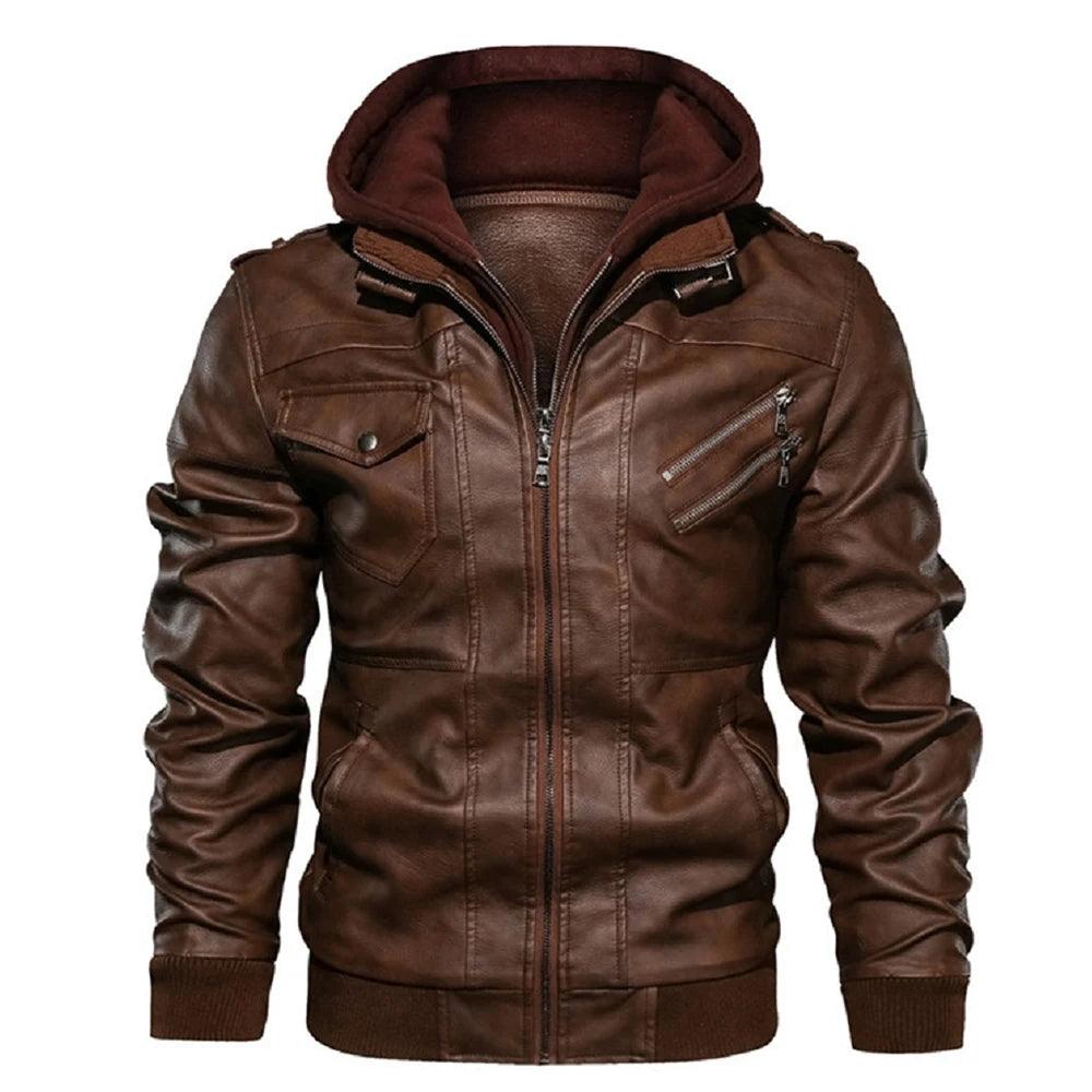 Men's Leather Jacket Autumn Casual Motorcycle PU Biker Leather - Rebooters Mens Leather Jackets