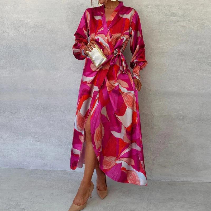 Anaya Women's Maxi Dress with Floral Print and Tie Rebooters Maxi Women's Dresses