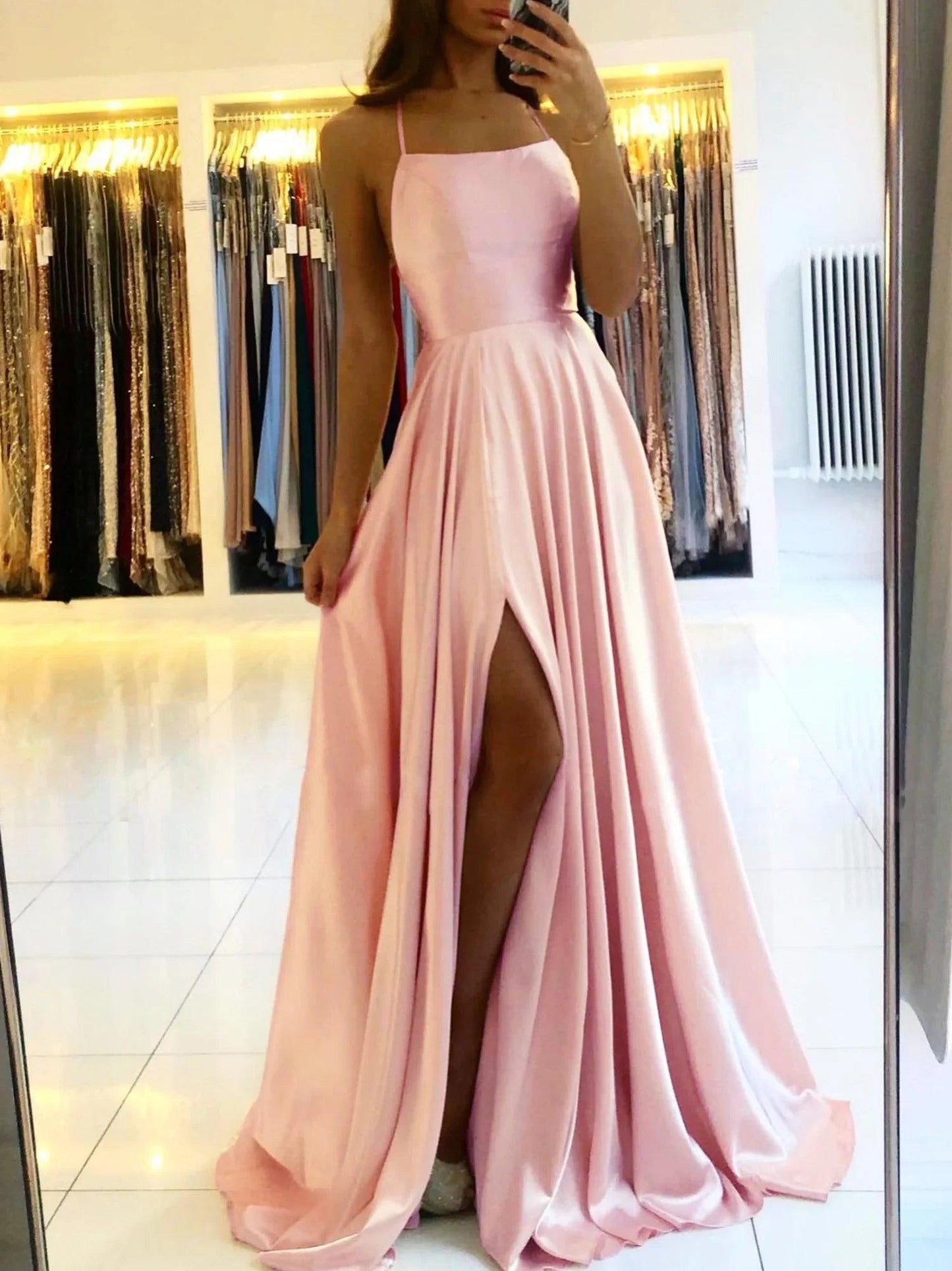 Elegant Malia Women's Evening Prom Gown with High Slit Rebooters Maxi Women's Dresses
