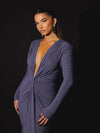 Kendall Women's Evening Gown with Glitter and Ruched Design - Rebooters -Women's Dresses