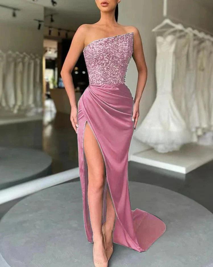 Liliana Women's Evening Prom Dress with High Slit Design - Rebooters -Women's Dresses