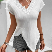 Elegant V-Neck Shirt Top for Women - Casual Chic Style Rebooters Womens Shirts