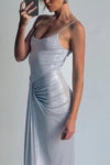 Sophia Metallic Ruched Bodycon Maxi Dress for Elegant Events - Rebooters -Women's Dresses