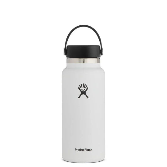Hydro Flask 32 oz Wide Mouth with Flex Cap 2.0 – White, Stainless Steel, Vacuum Insulated, BPA-Free