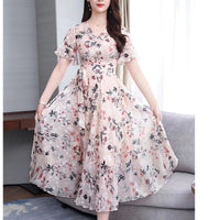 Floral Print Kayla Women's Maxi Dress with Flowy Silhouette Rebooters Maxi Women's Dresses